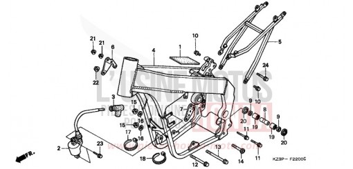 CARROSSERIE DE CHASSIS (1) CR250RV de 1997